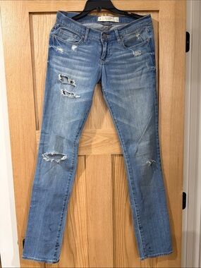 Abercrombie & Fitch Light Blue Distressed Skinny Jeans